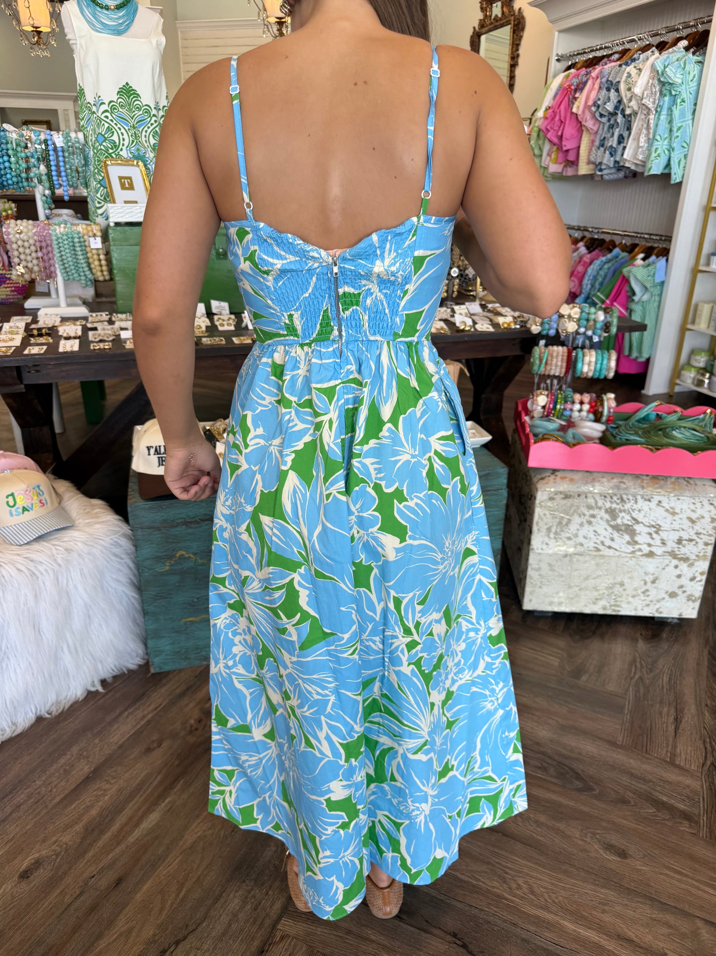 Sweetheart Tropical Midi Dress