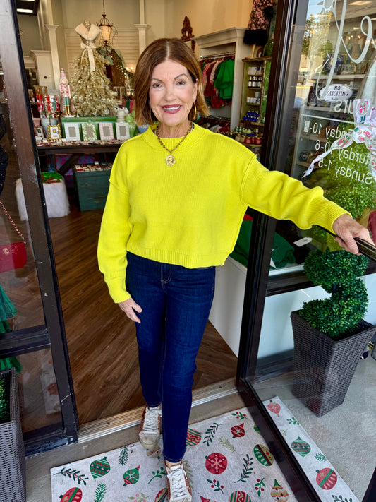 Lime High Neck Sweater