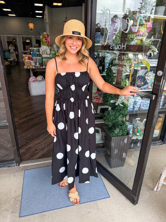 Midnight Dottie Midi Dress
