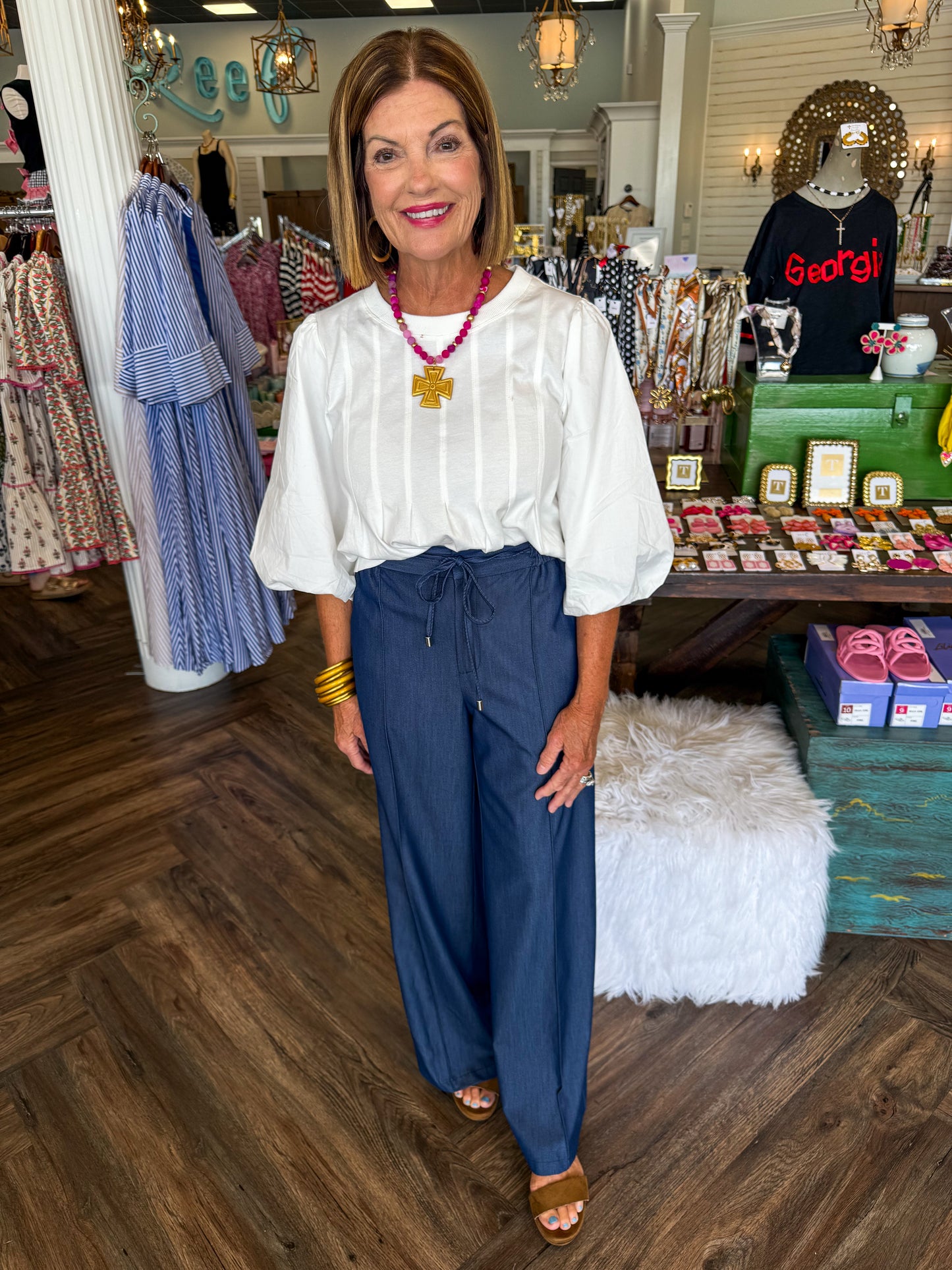 Susie Denim Tie Pants