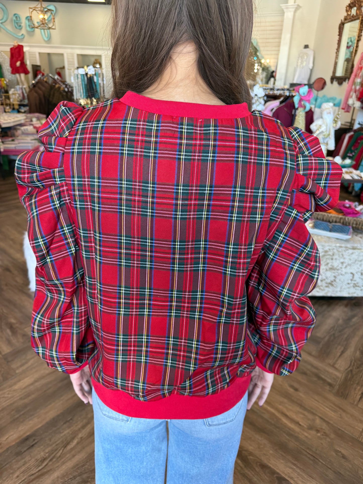 Puff Christmas Top: Red