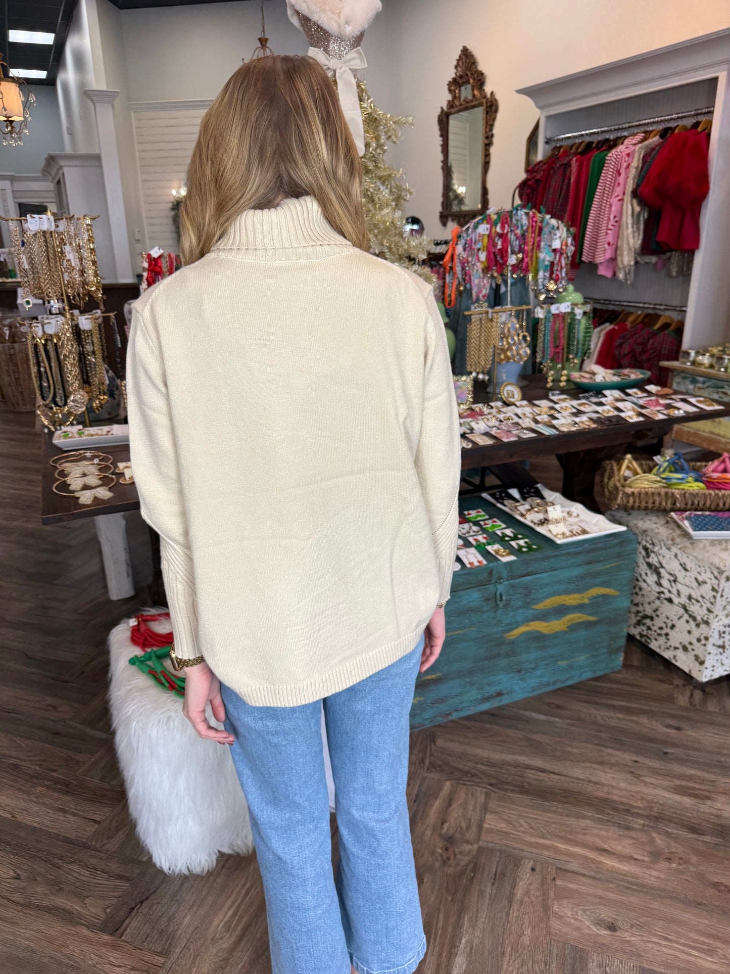 Avery Turtleneck Sweater: Khaki