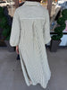 Flowy Striped Midi Dress: Olive