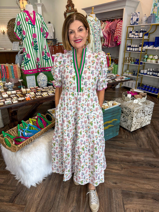 Bow Bouquet Midi Dress