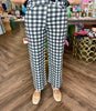 Gingham Check Pants: Black
