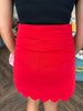 Scalloped Skirt: Red