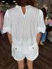 Wave Trim Top: Off White