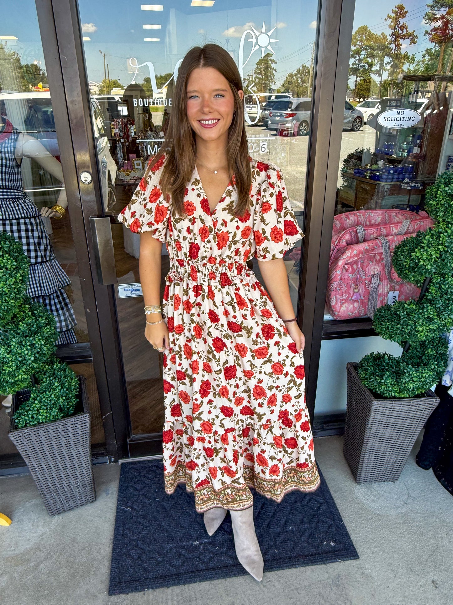 Fall Flower midi Dress