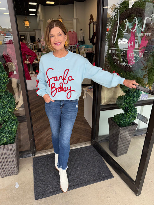 Santa Baby Sweater: Blue