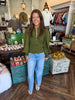 Zipper Smock Top: Olive