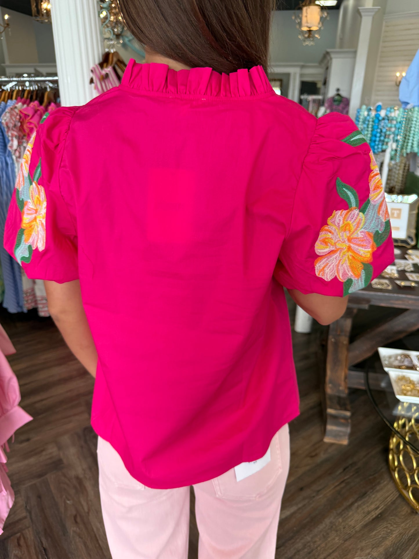 Bold Embroidered Sleeve Top