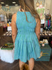 Blue/Green Smock Stripe Dress