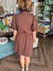 Fav Zipper Brown Dress