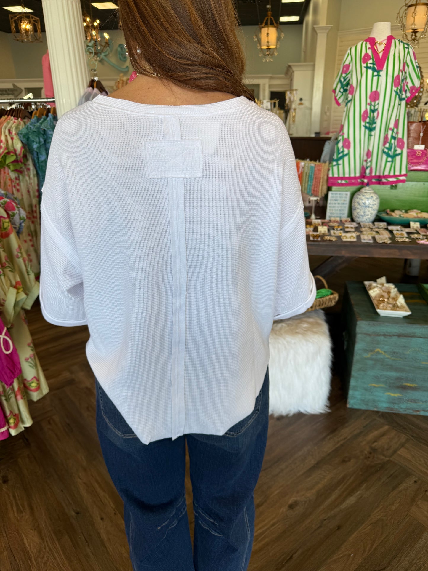 Rolly Rolled Sleeve Top: White