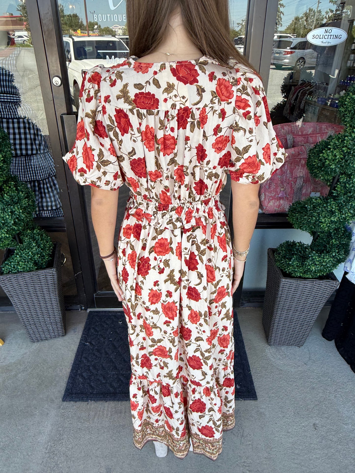 Fall Flower midi Dress