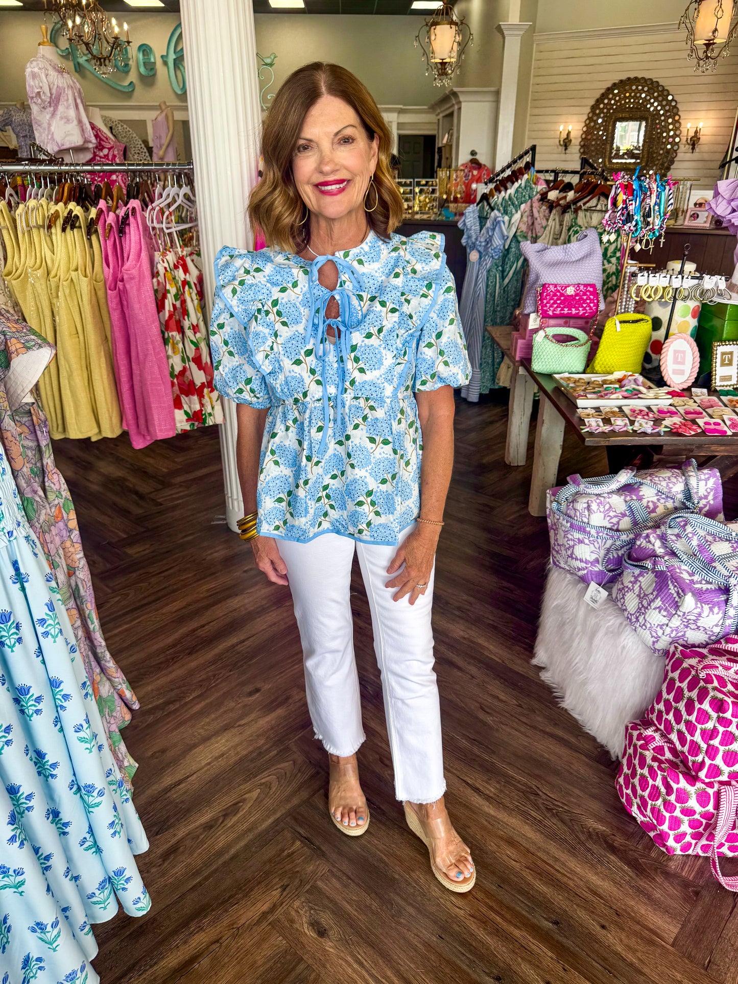 Hydrangea Top: Blue