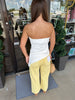 White Ruched Asymmetric Top