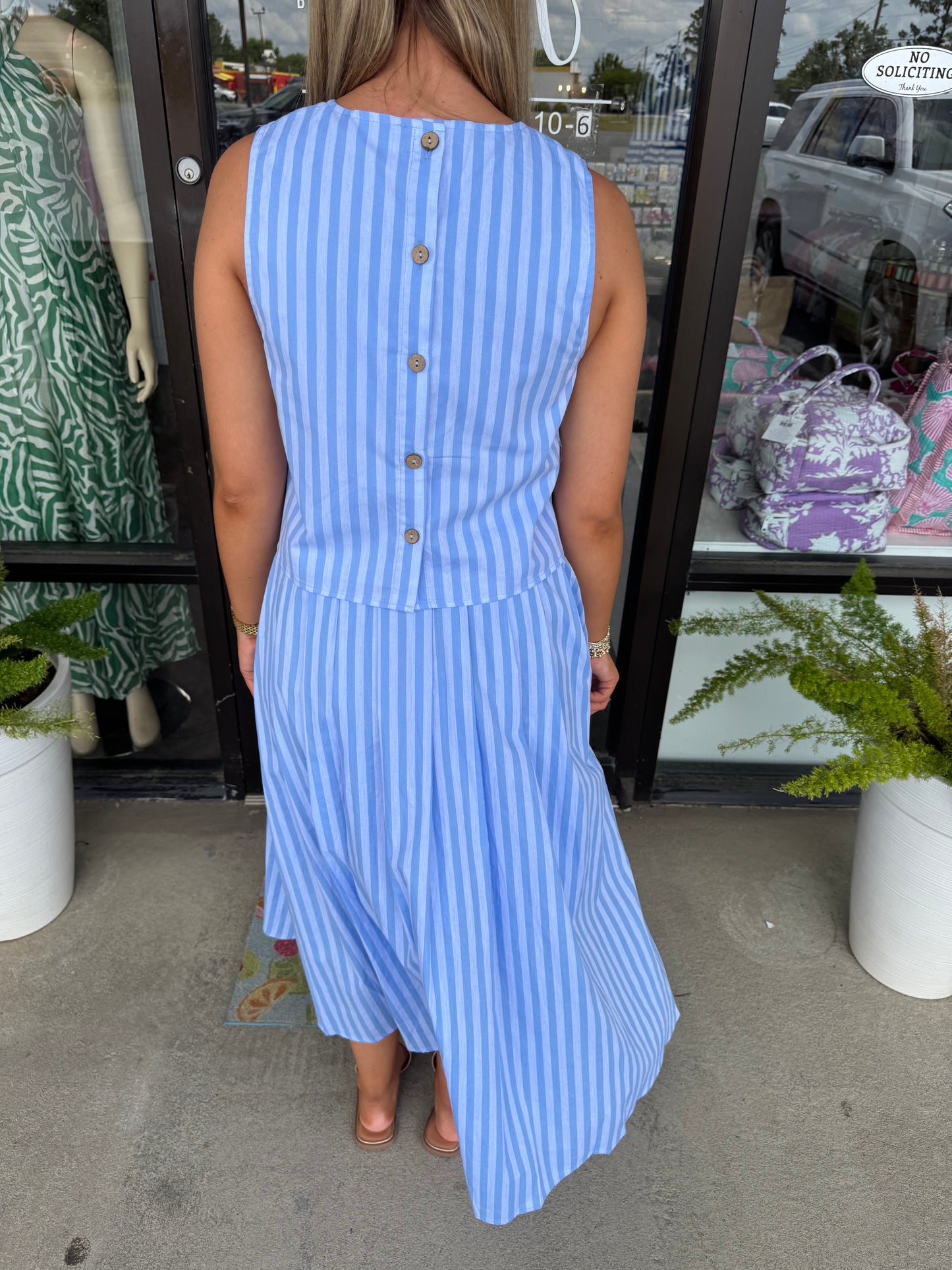 Blue Girl Striped Set