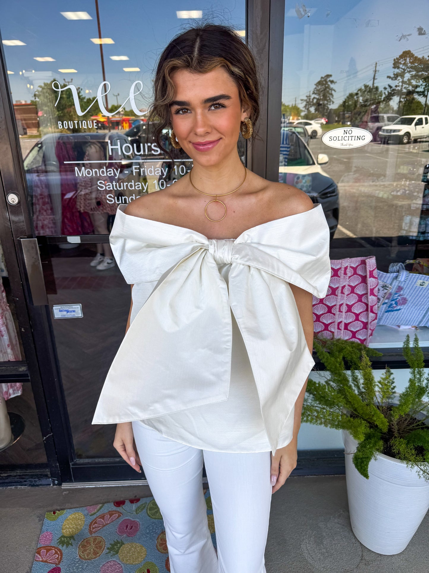 Off Shoulder Bow Top