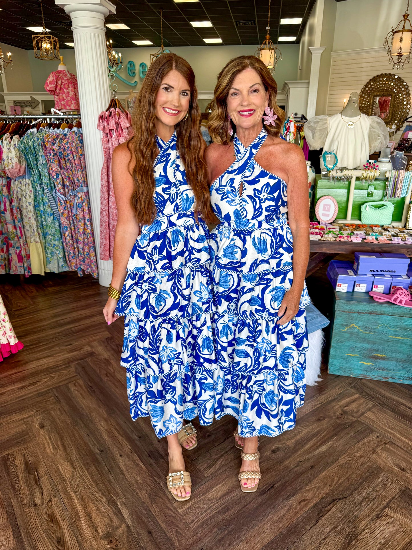 Alicia Blue Ruffle Maxi Dress