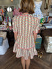 Mary Square Adelyn Dress: Honey Vines - Coral