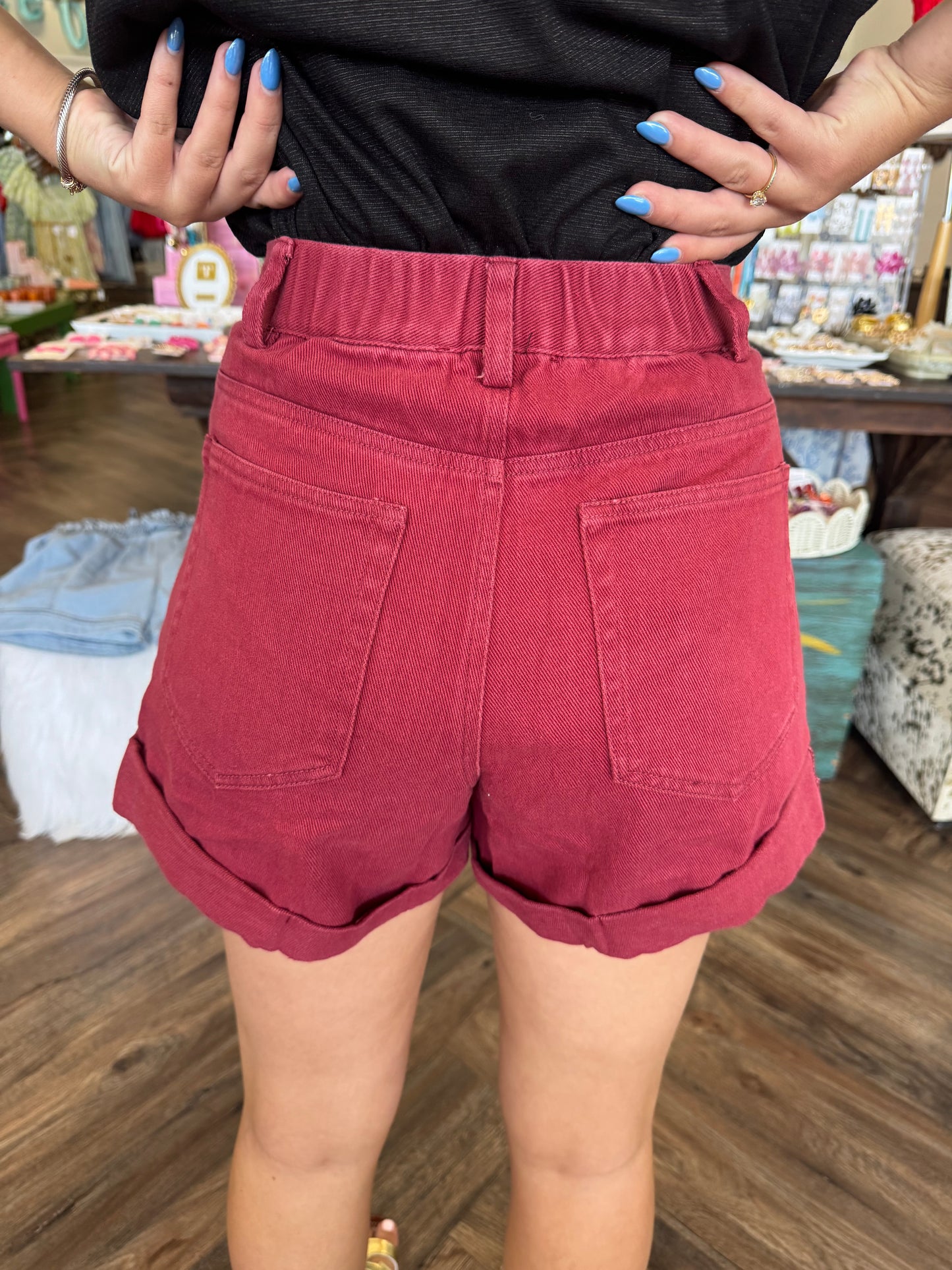Katie Maroon Shorts