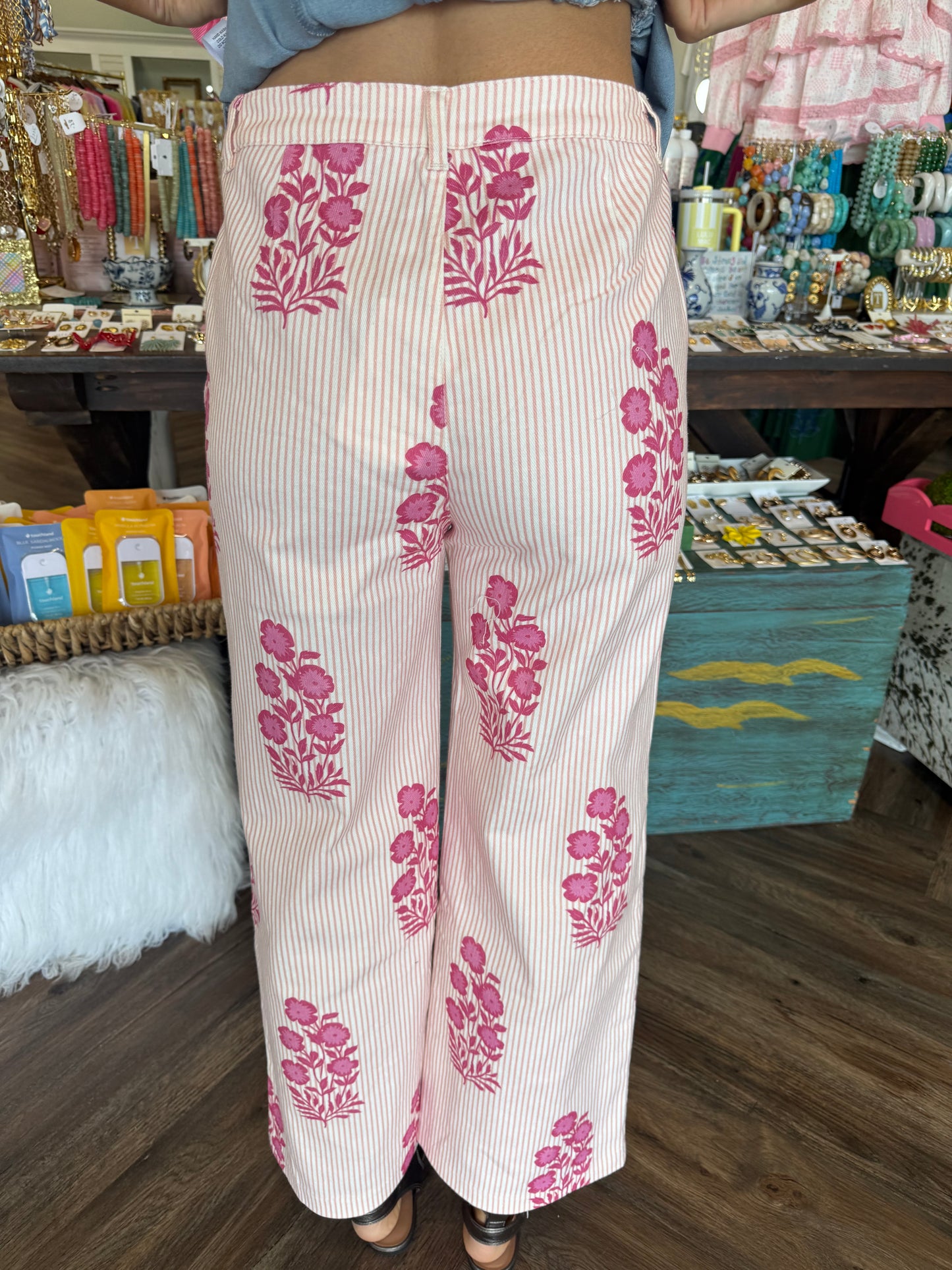 Striped Petunia Pants: Pink