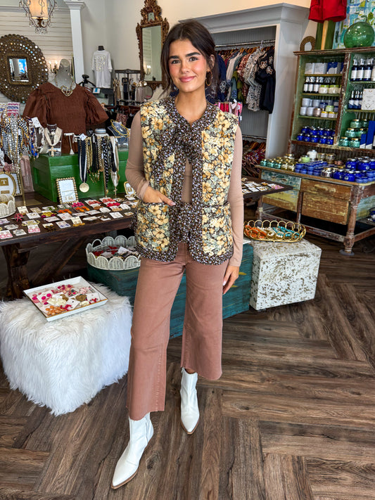 Button Fly Jeans: Red Bean