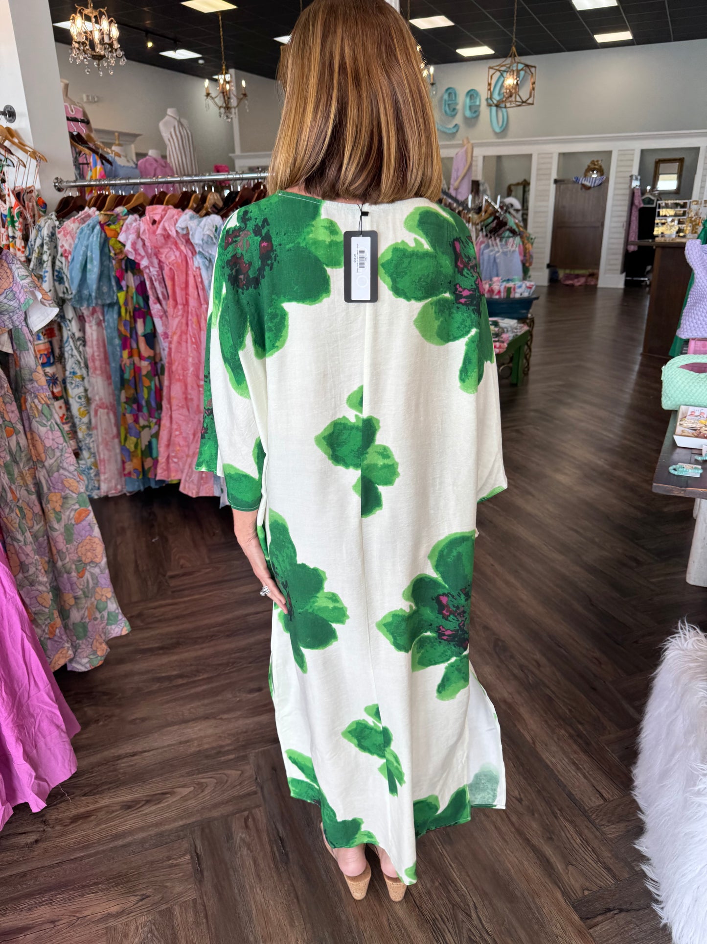 Green Floral Girl Maxi Dress