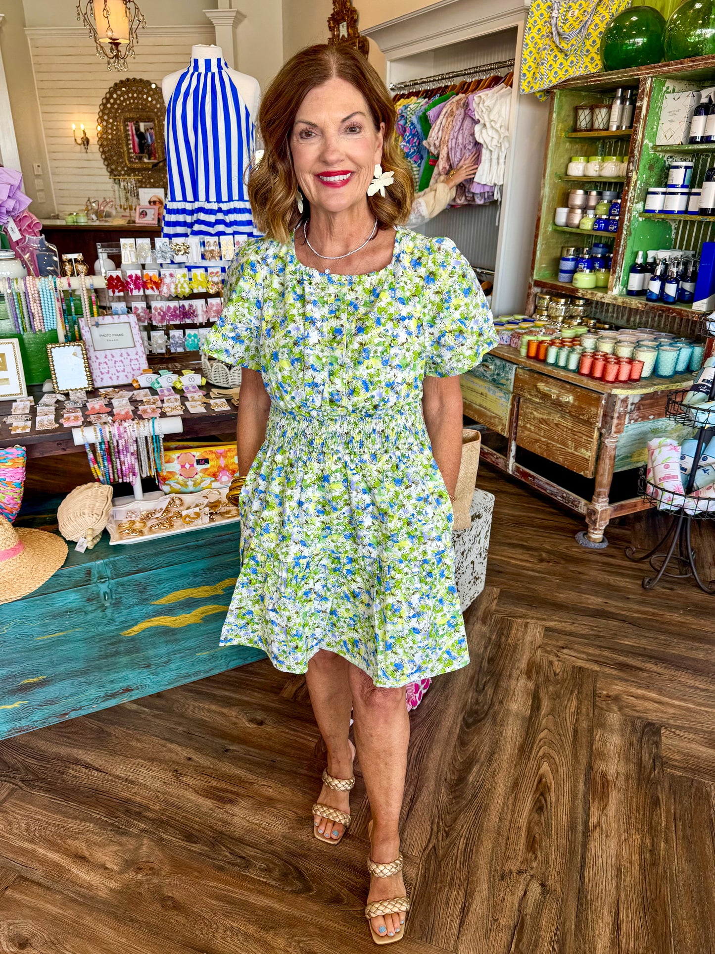 Aylin Green Eyelet Dress