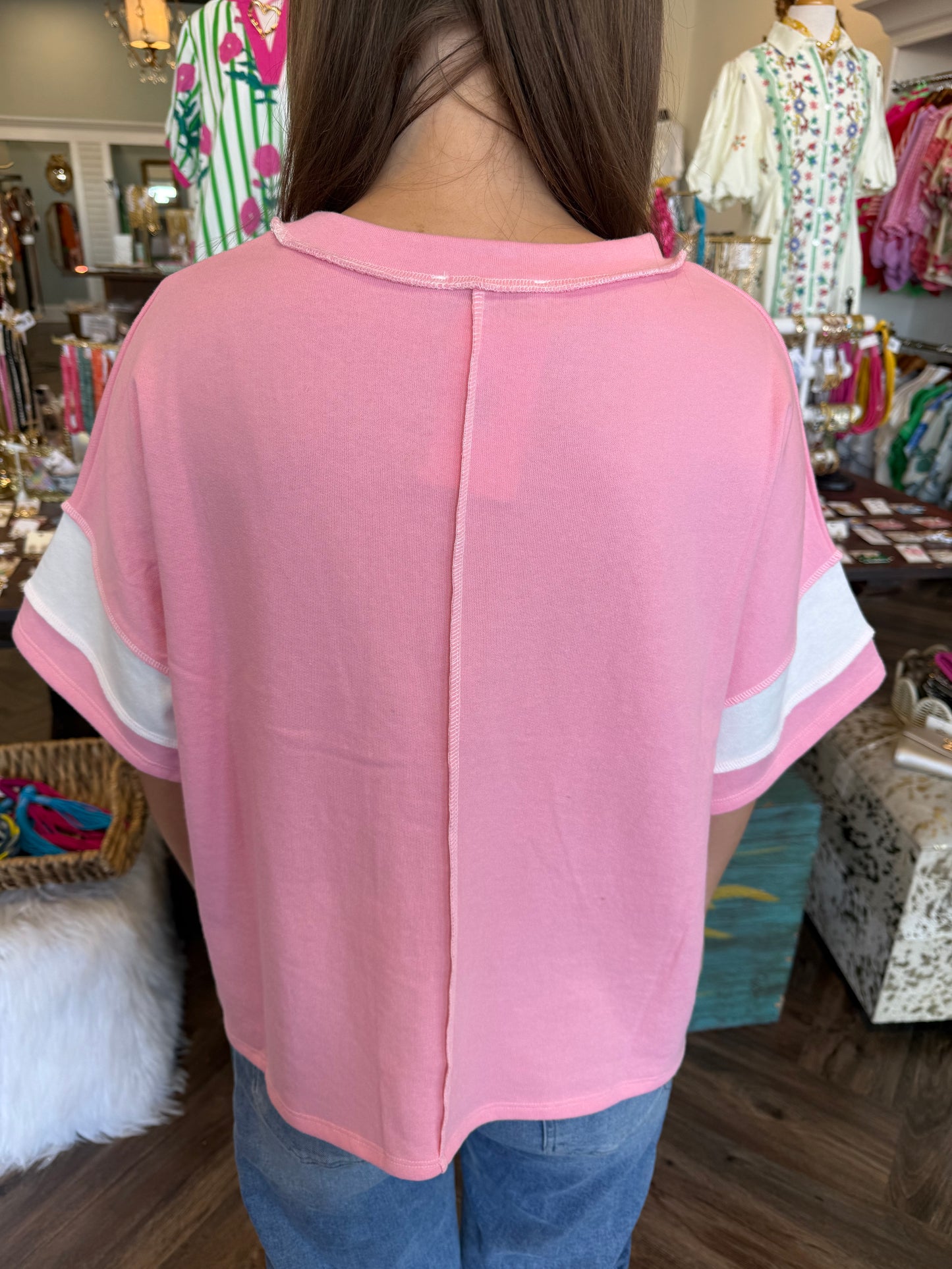 Big Stripe Tee: Bubblegum