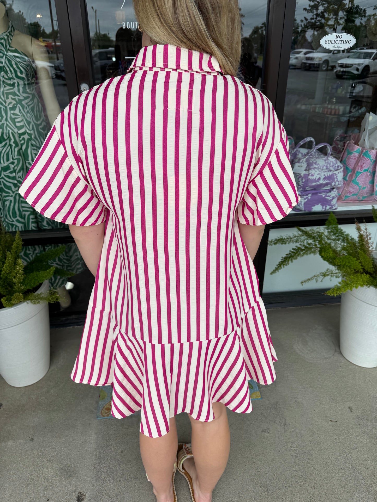 Sam Stripes Dress: Pink