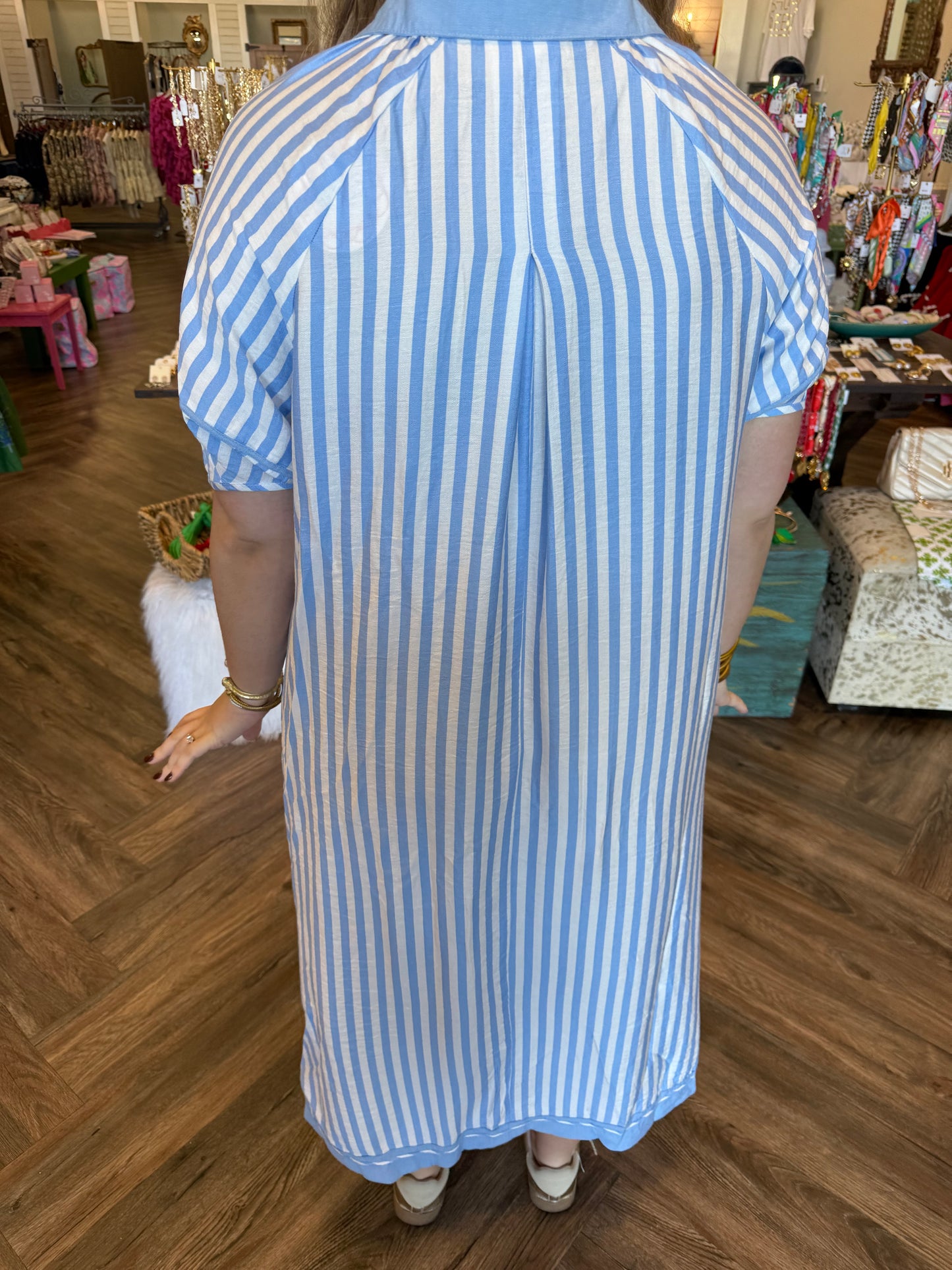 Sky Stripe Midi Dress