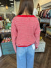 Button Love Sweater Top: Red
