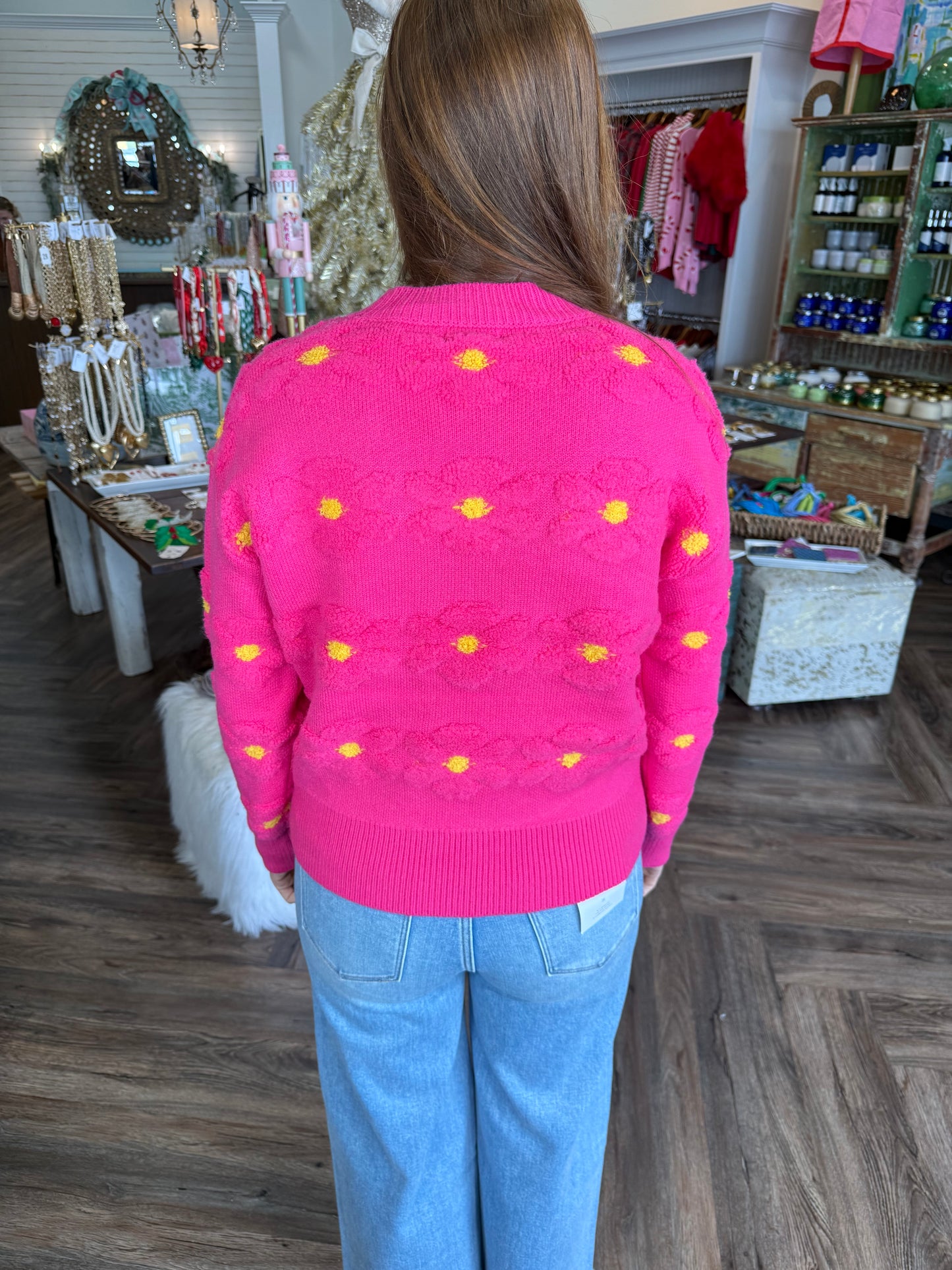 Pink Daisy Sweater