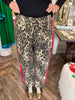 Cheetah Red Drawstring Pant