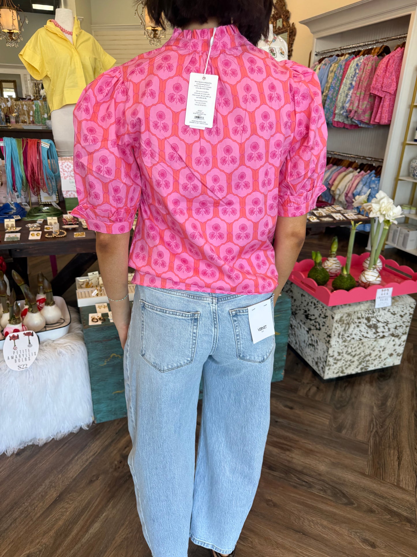 Mary Square Colette Top: Rosette Charm