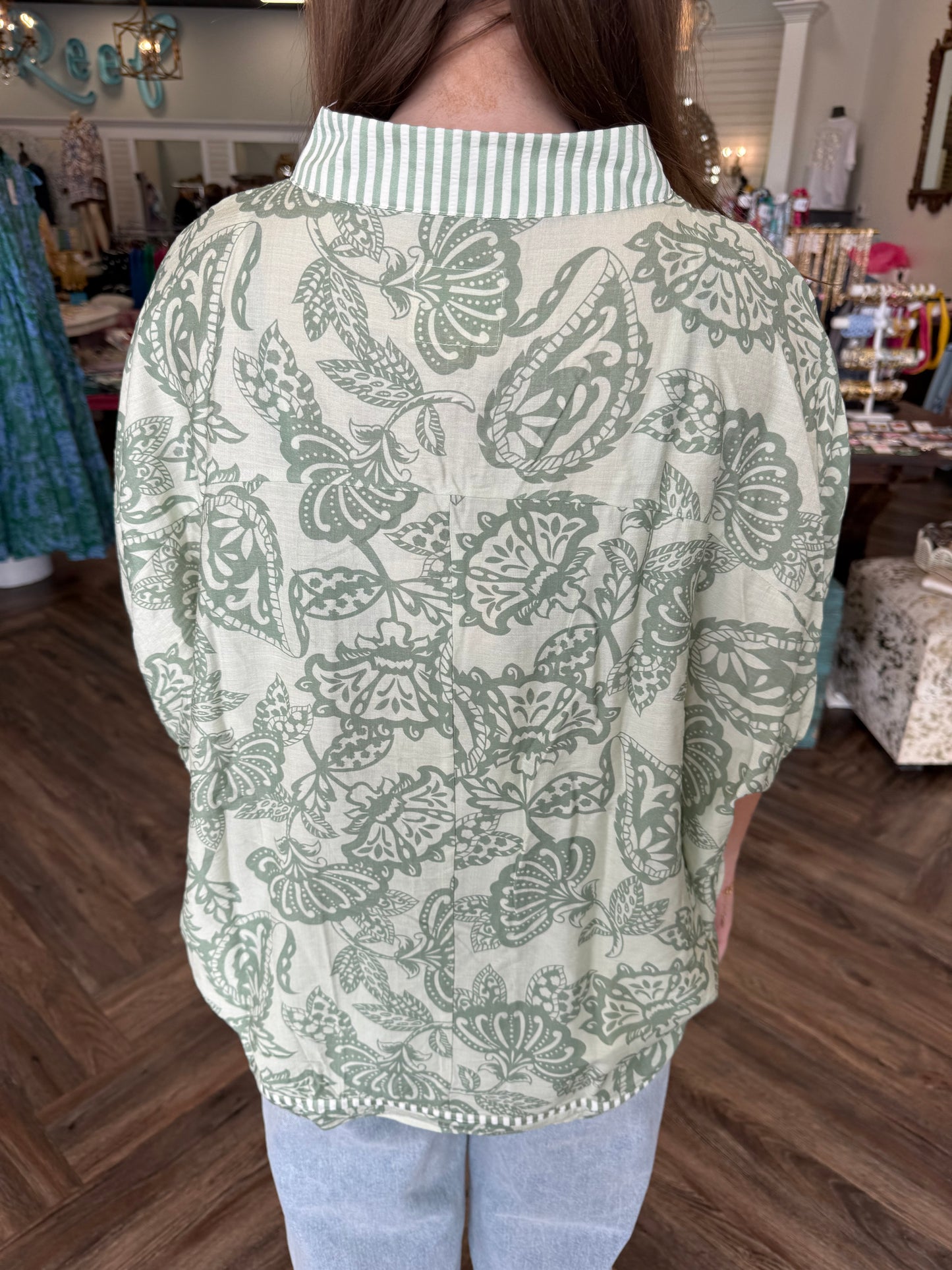 Sage Paisley Top