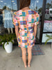 Squared Floral Mini Dress