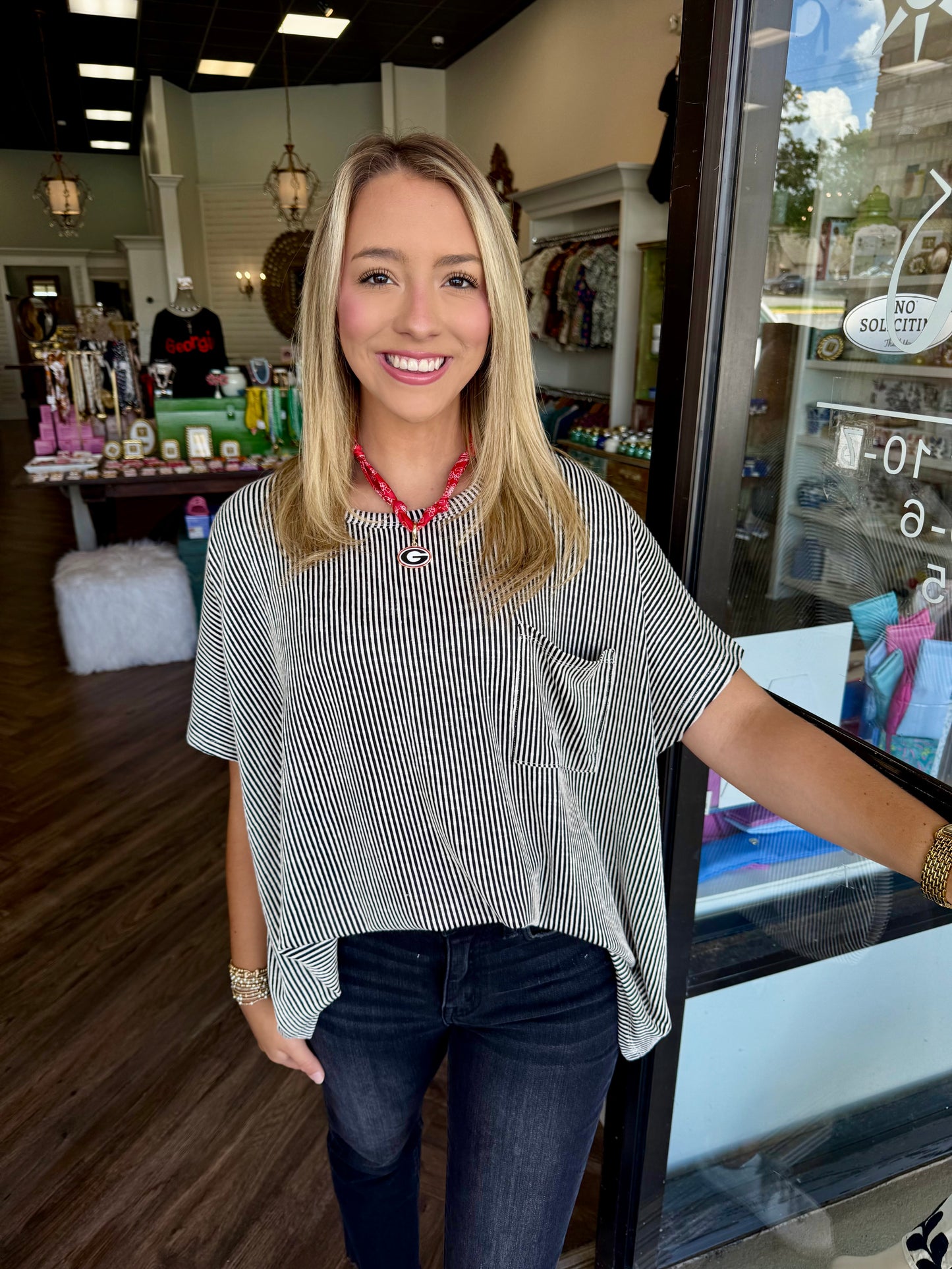 Corded Rib Top- Black
