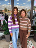 Purple Combo Turtleneck Sweater