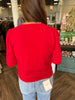 White Stitch Red Sweater