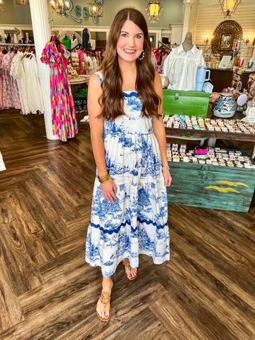 Blue and White Grace Maxi