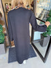 Solid Mockneck Midi Dress: Black