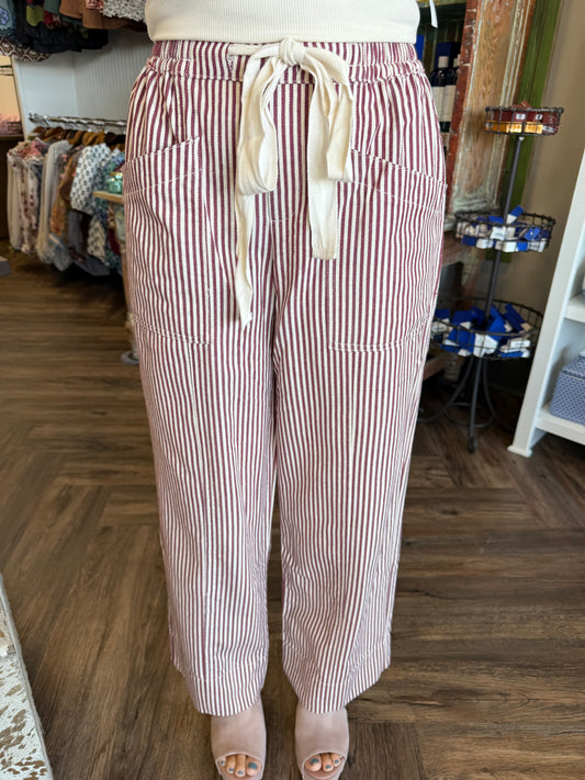 Drawstring Burgandy Pants