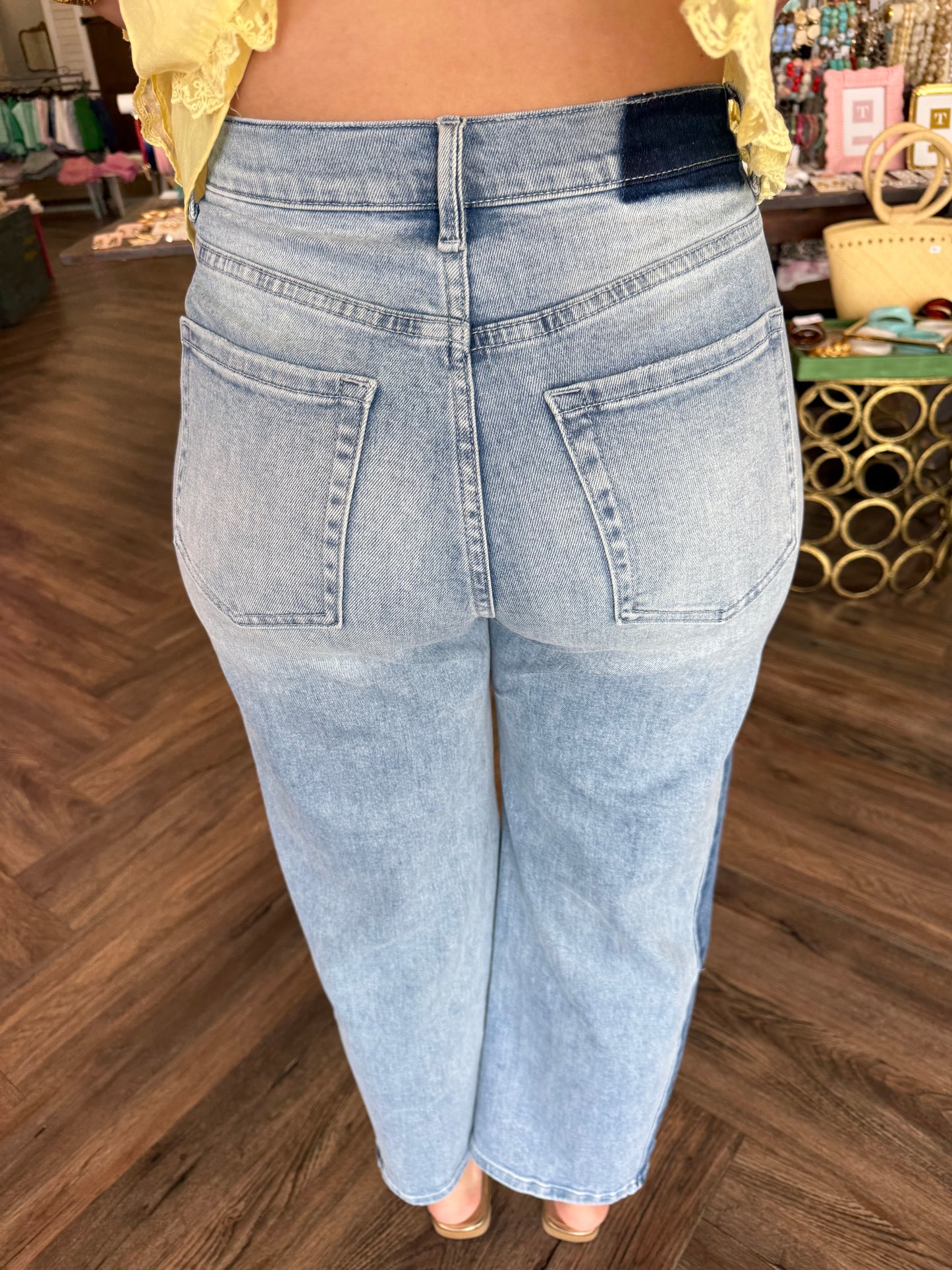Two-Tone Jeans: Light Denim