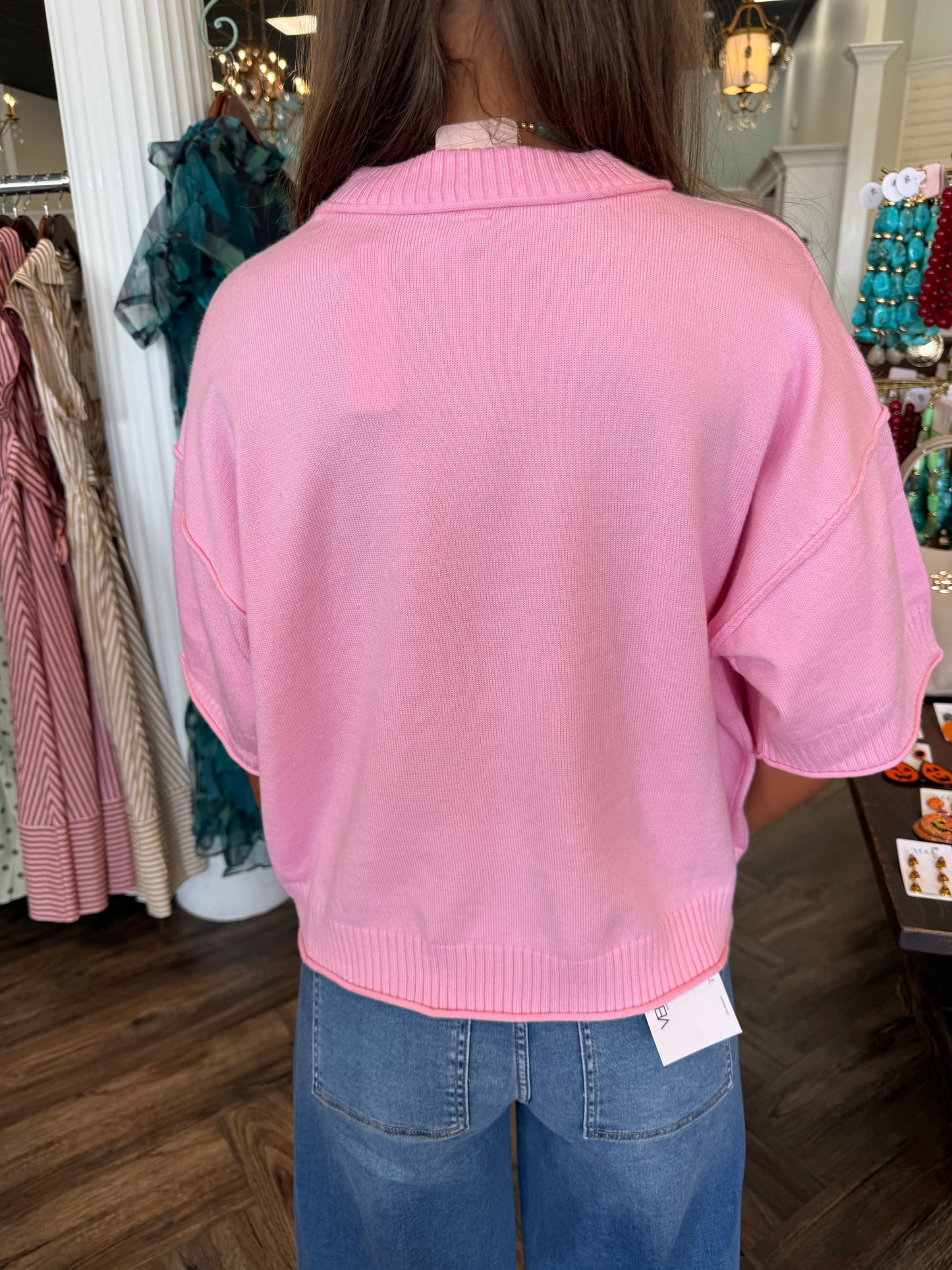 Soft Sweater Top: Pink