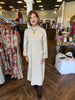 Solid Mockneck Midi Dress: Sand