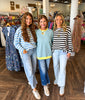 Onida Striped Long Sleeve Top: Blue