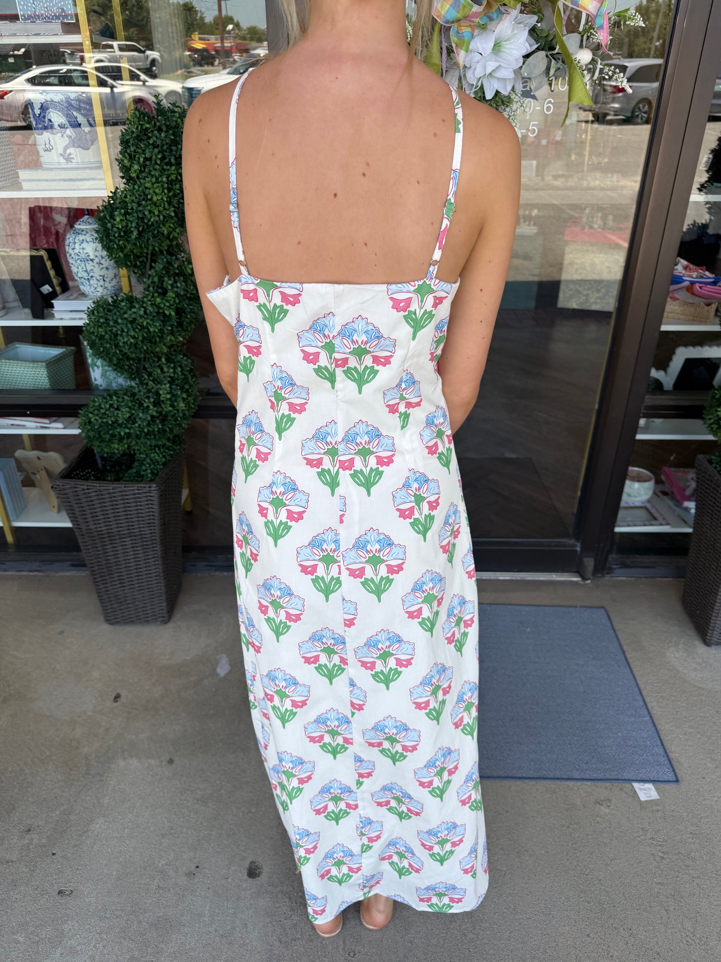 Rosette Detail Midi Dress
